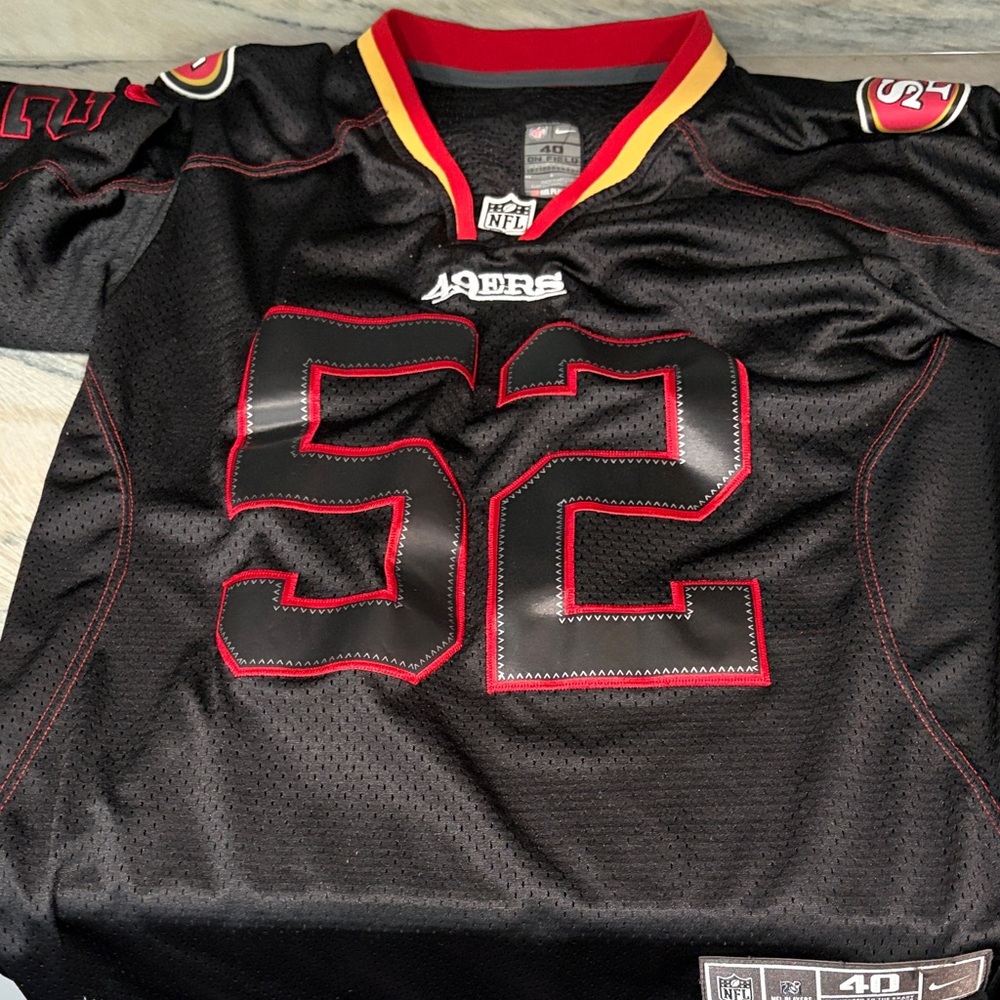 Nike Black Football Jersey with Red & Gold Trim
